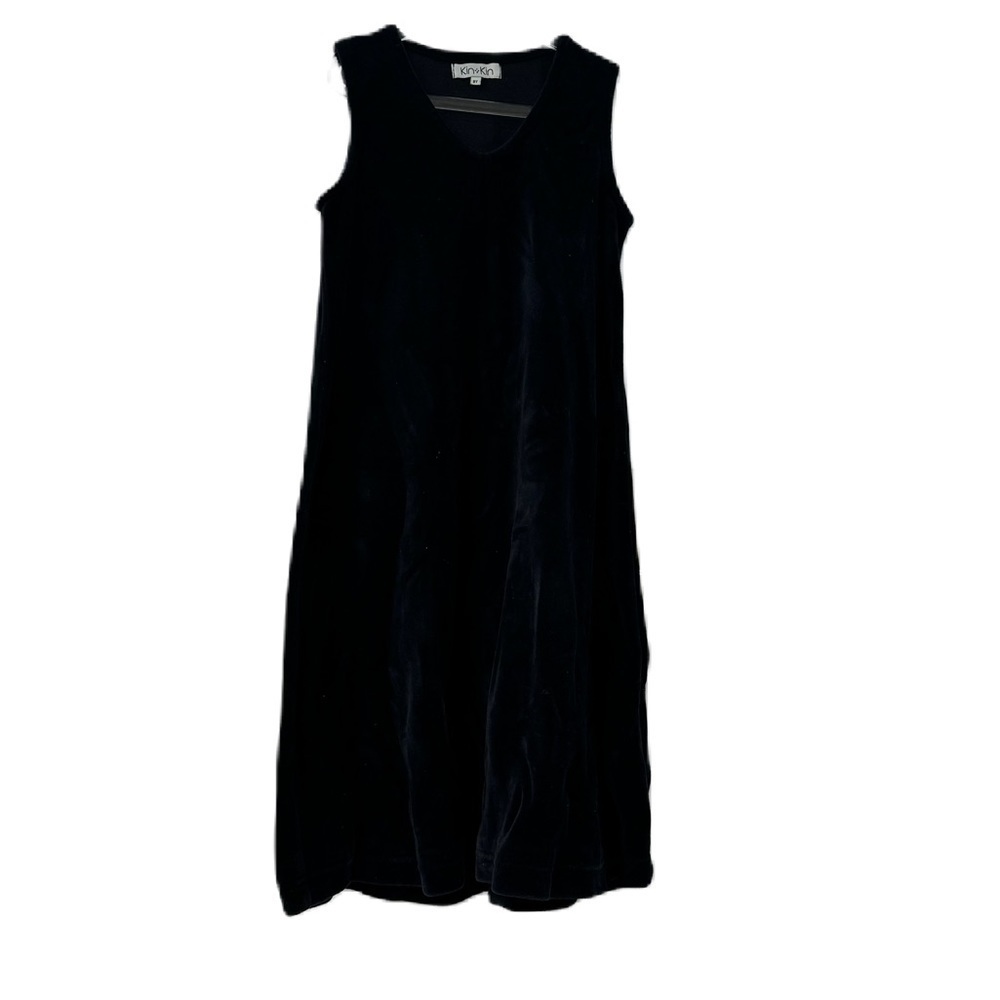 Kin kin girls sz 8 black velvet sleeveless jumper dress fancy holiday party fun